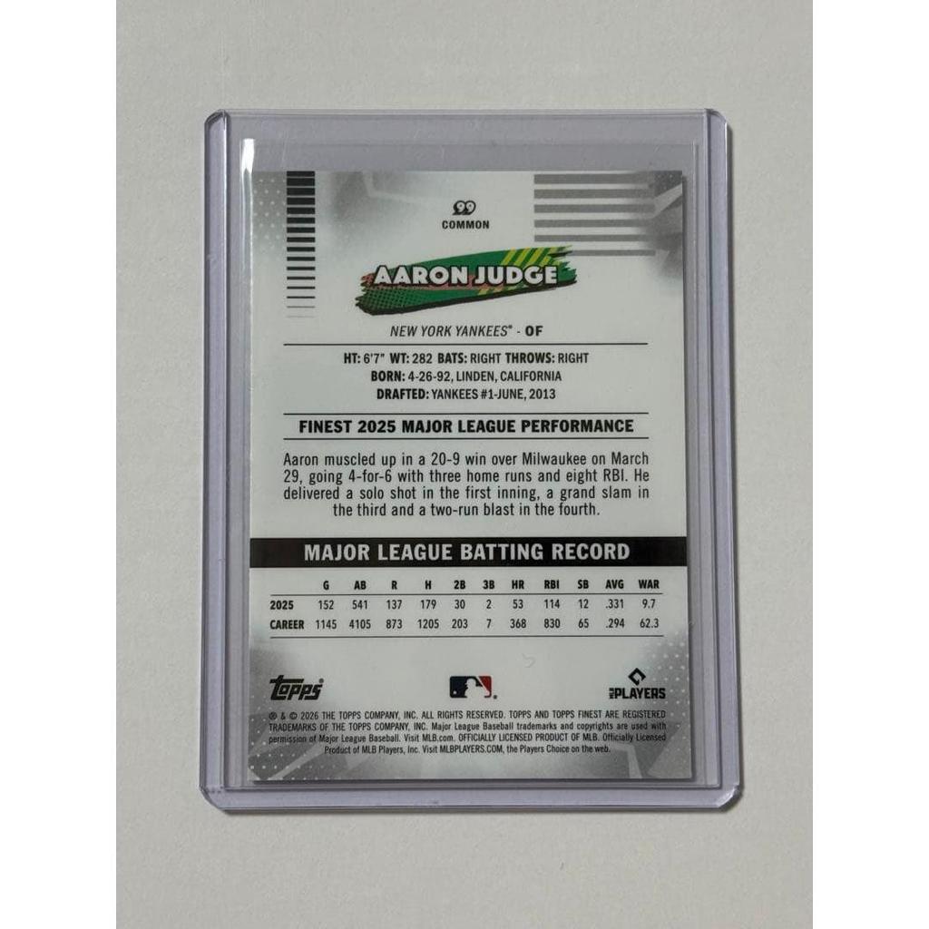 Used [Aaron Judge] 2026 Topps Finest Purple /75
