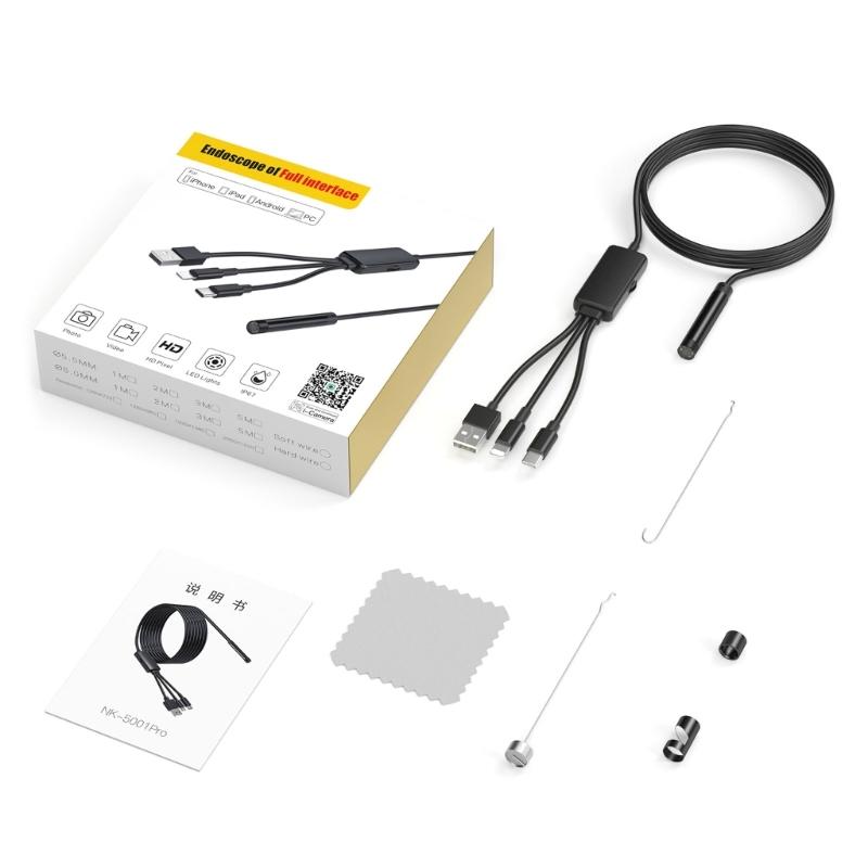 Endoscope Camera with Light, Borescope with Adjustable LED Light,Endoscope Camera,Waterproof Inspection Camera