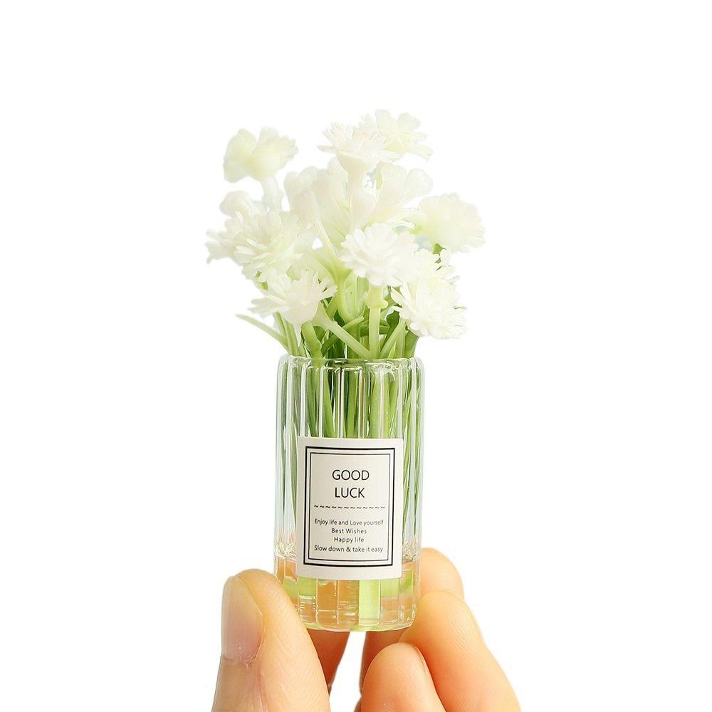 Multicolor Dollhouse Flower Vase 1/6 1/8 1/12 Doll Floral Toy Dollhouse Ornament