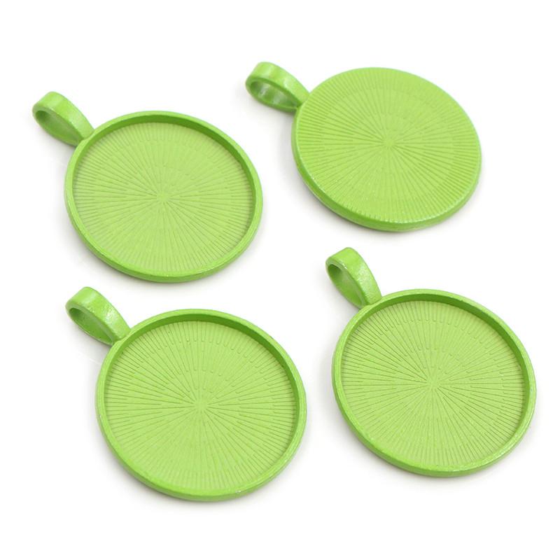 Neue Mode 10 Stück 25mm Innenmaß 4 Farben Beschichtet Klassisch Einfacher Stil Cabochon Basis Fassung Anhänger