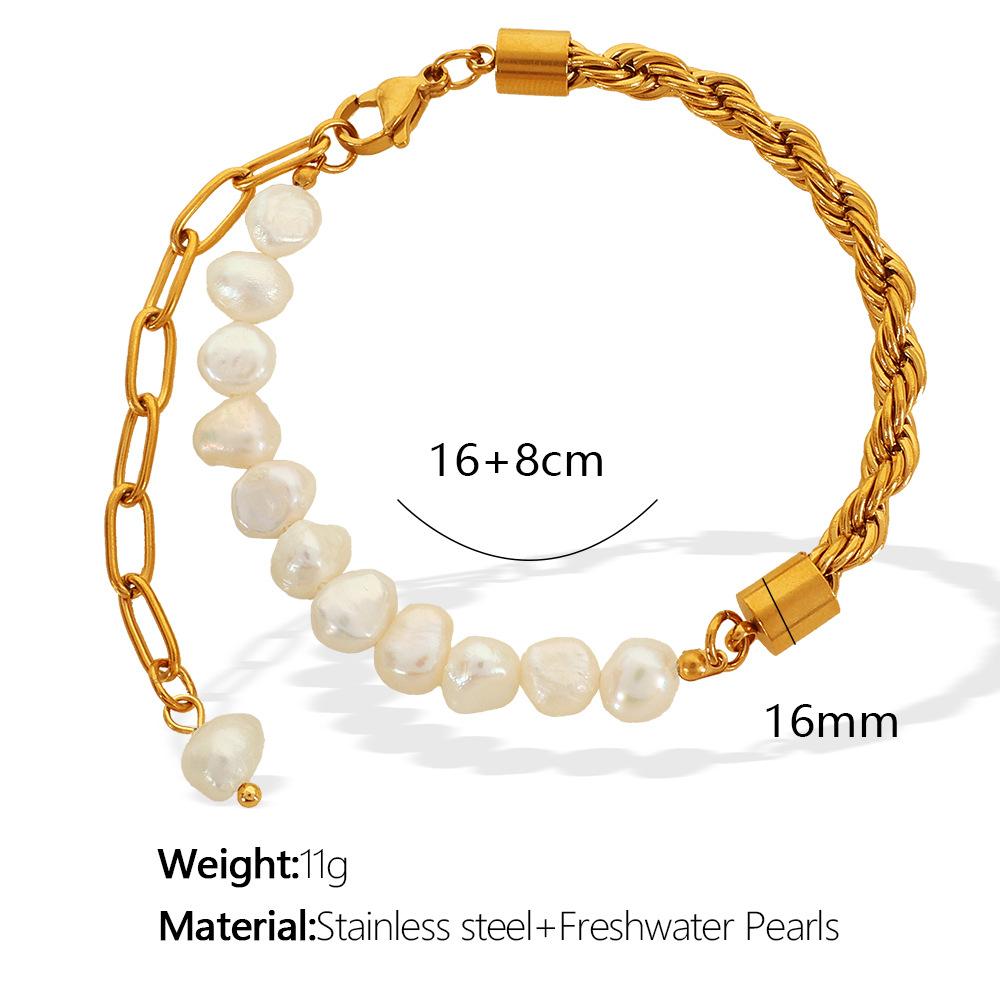 Twist pearl splicing necklace bracelet versatile women s jewelry set wholesale