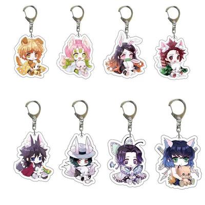 Dämonentöter Anime Schlüsselanhänger: Inosuke & Nezuko Acryl-Taschenanhänger
