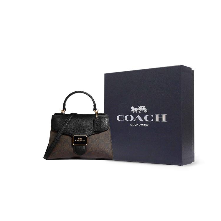 New COACH Pepper Coated Canvas With Leather Handbag, Shoulder Bag, Crossbody Bag Trumpets Women's C7226-IMAA8