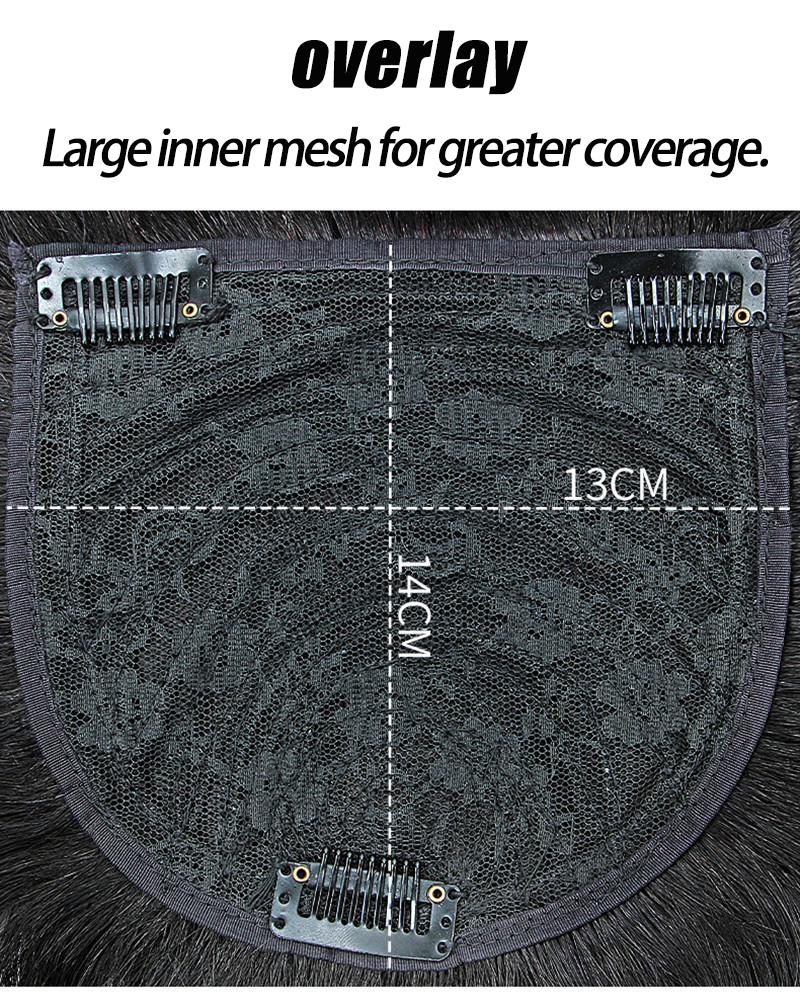 10x13CM Peruca Simulação Cabelo Cabeça Bloco de Reposição de Cabelo Feminino Natural Leve Respirável Cobrir Cabelos Grisalhos Sem Traço Fofo