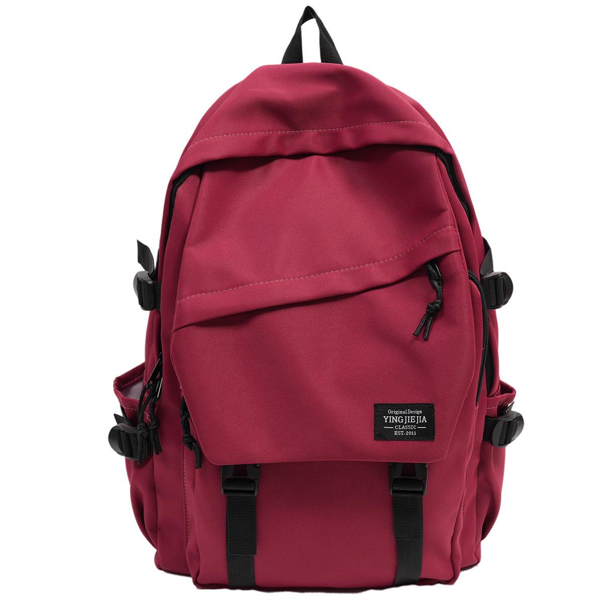 

Повседневный студенческий школьный рюкзак для мальчиков и девочек, большой вместимости, легкий, простой модный рюкзак, тренд Small красный