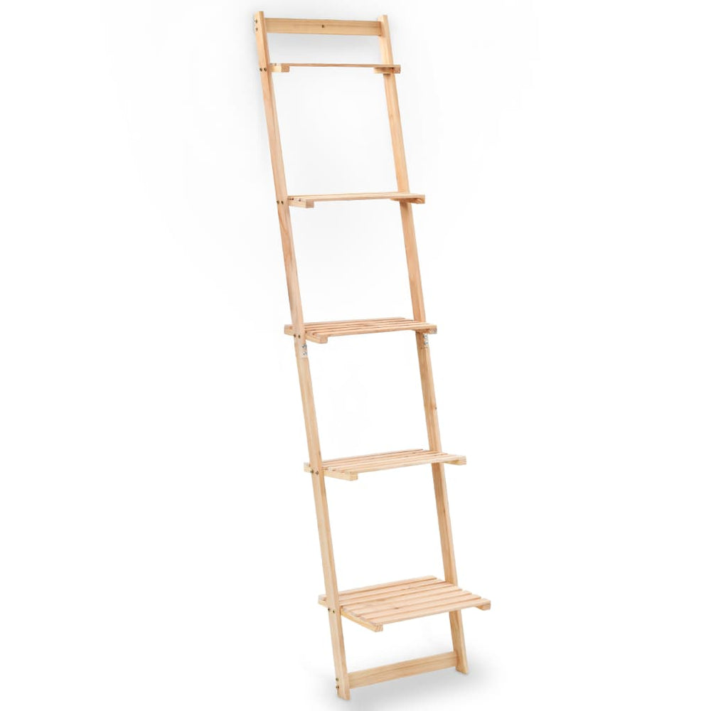 Wall Shelf Ladder Cedar Wood 41.5 X 30 X 176 Cm