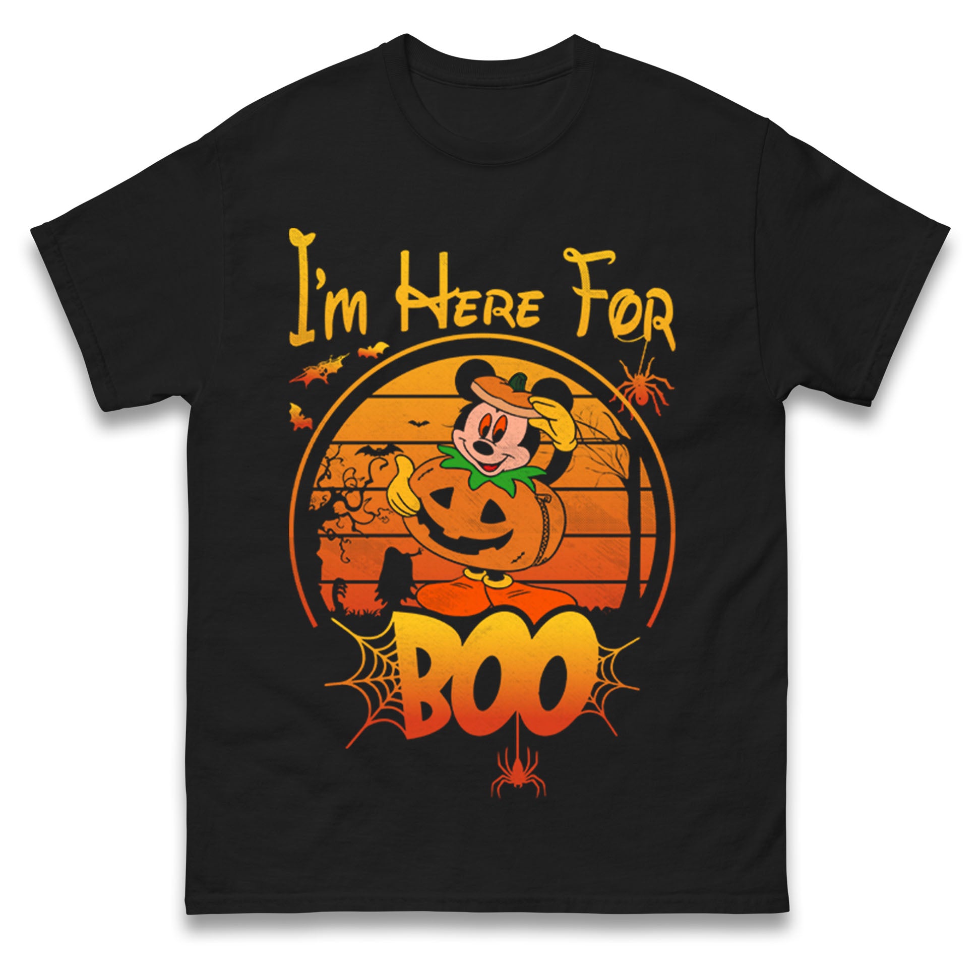 Mickey Mouse Im Here For Boo Halloween Mens T Shirt Womens Tops Tees 2XL