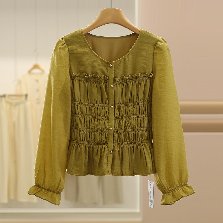 

Ladies Ruffle Shirt by Hanfeng - Autumn Collection 2025 Medium горчичный/жёлтый