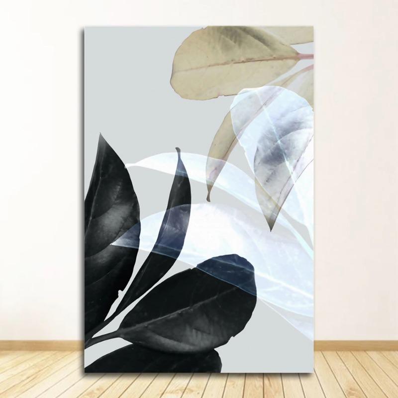 

Картина Современное искусство Украшение дома Картина Скандинавский ботанический принт Лист Настенный плакат Скандинавское абстрактное растение Холст 60x90cm No Frame