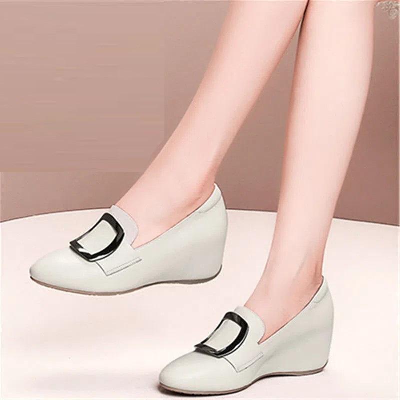 2025 høst nye innvendig høydeøkning enkeltsko dames sklisikre fritidssko morssko rund tå små skinnsko små arbeidssko