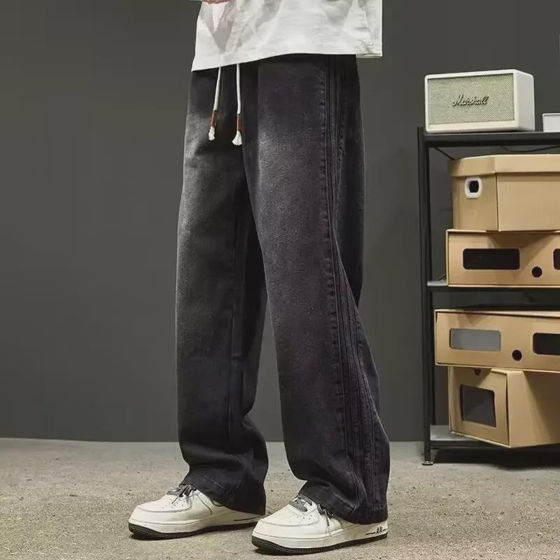 Jeans dritti lavaggio vintage da uomo 2024 - Tuta trendy per primavera/autunno
