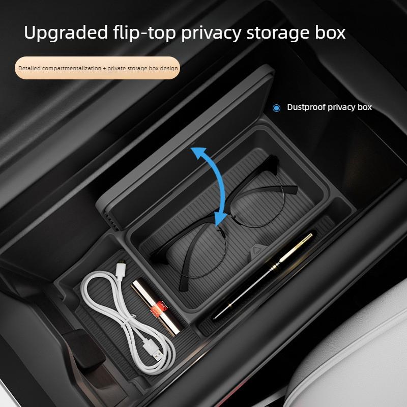 Car Armrest Storage Box for Toyota RAV4 2026 Center Console Double-layer Tray Silicone Organizer Stowing Tidying Accessories