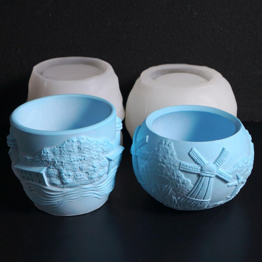 Practical Florals Flower Pots Sturdy Silicone Mould Cement Plaster Craft Supplies for Garden and Indoor Decoration