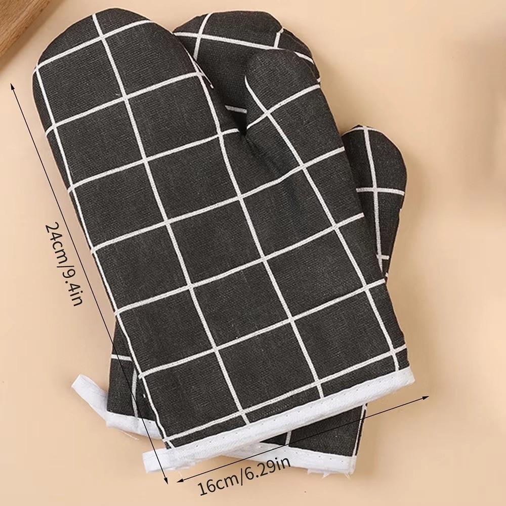 2pcs Oven Gloves Kitchen Baking Gloves Cotton Insulated Gloves Practical Microwave Oven Gloves