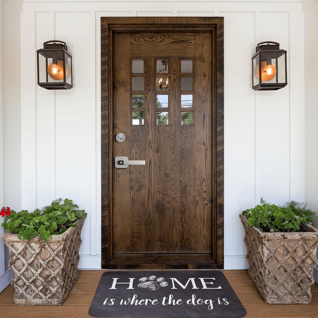 Home Is Where The Dog Is Doormat Non-Slip Entrance Kitchen Bathroom Door Floor Mats Garden Carpet Rug
