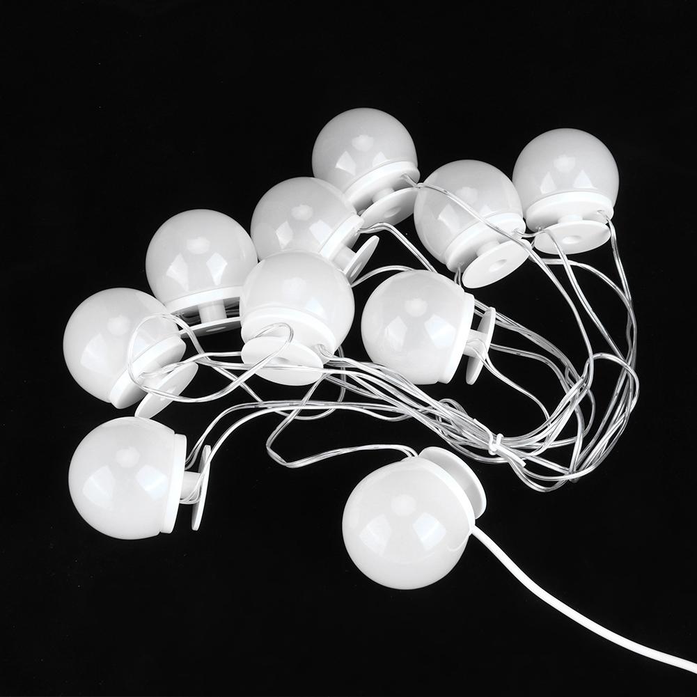 10 Bulb Wall LED Mirror Fill Light Makeup Bulb Light String for Daily Professional Makeup