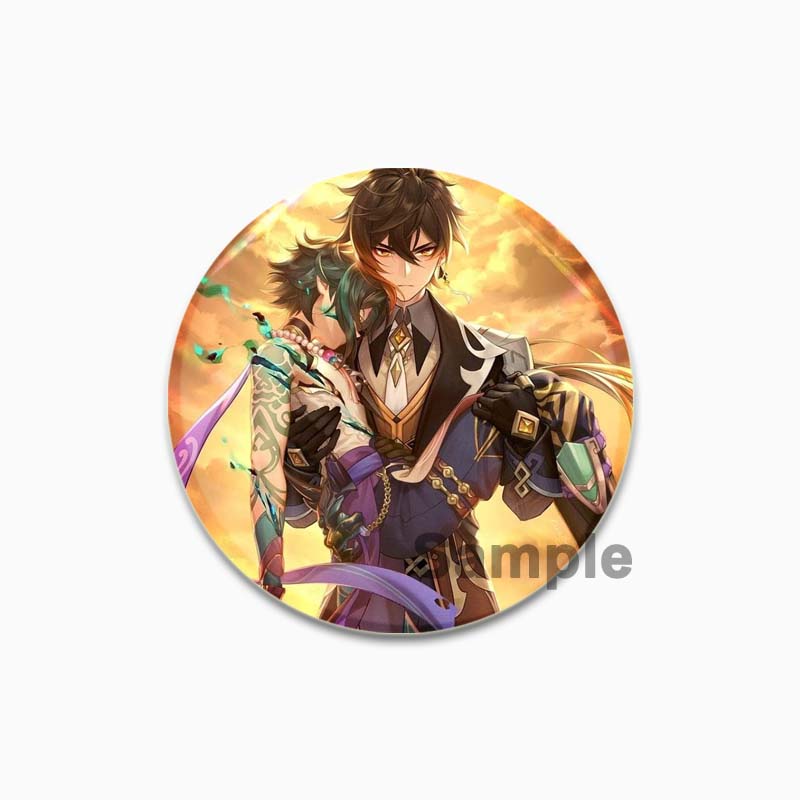 32/44/58mm Spielfigur Brosche Tasche Kleidung Dekor Sammlung Xiao Kragen Abzeichen Cartoon Anstecknadeln Schmuck Geschenke