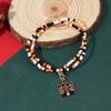 Halloween Rice Bead Bracelet Pumpkin Bat Ghost Dark Design Bracelet 1/6 Set Holiday Party Women's Jewelry Accessories