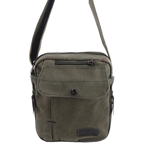 Vintage Small Canvas Messenger Bag for Men Lightweight Canvas School Single Shoulder Bag for Travel Work