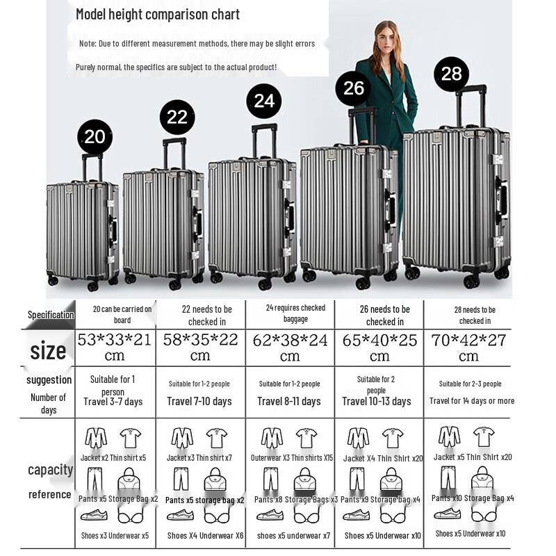 Shibird 28-inch Multi-functional Aluminum Frame Luggage