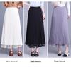 2026 Spring High Waist Pleated Mesh Skirt, Double-Sided Wear, Large Hem, Slimming Commuter Style.
