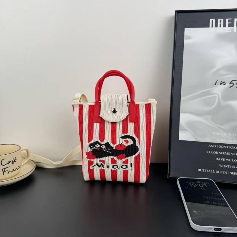 New knitted mobile phone bag, high-end handbag, women's messenger bag, adjustable versatile, convenient and large-capacity bag