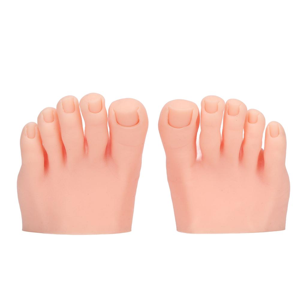 Practice Silicone Foot Model 1 Pair Nail Art Training Display Fake Half Foot Model Pedicure Tattoo Practice