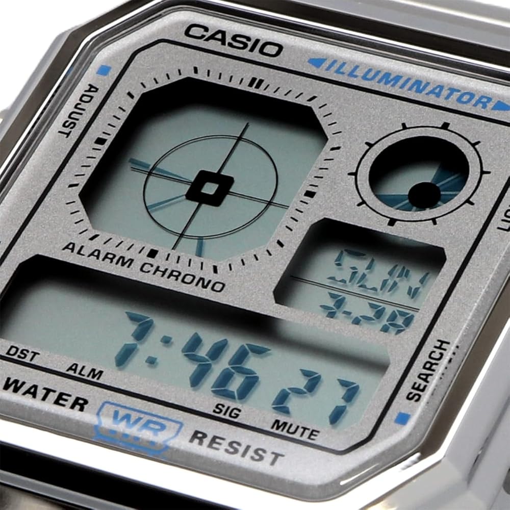 Casio Vintage Series A130WE-7A Unisex Analog Digital Watch Silver Metallic Gray