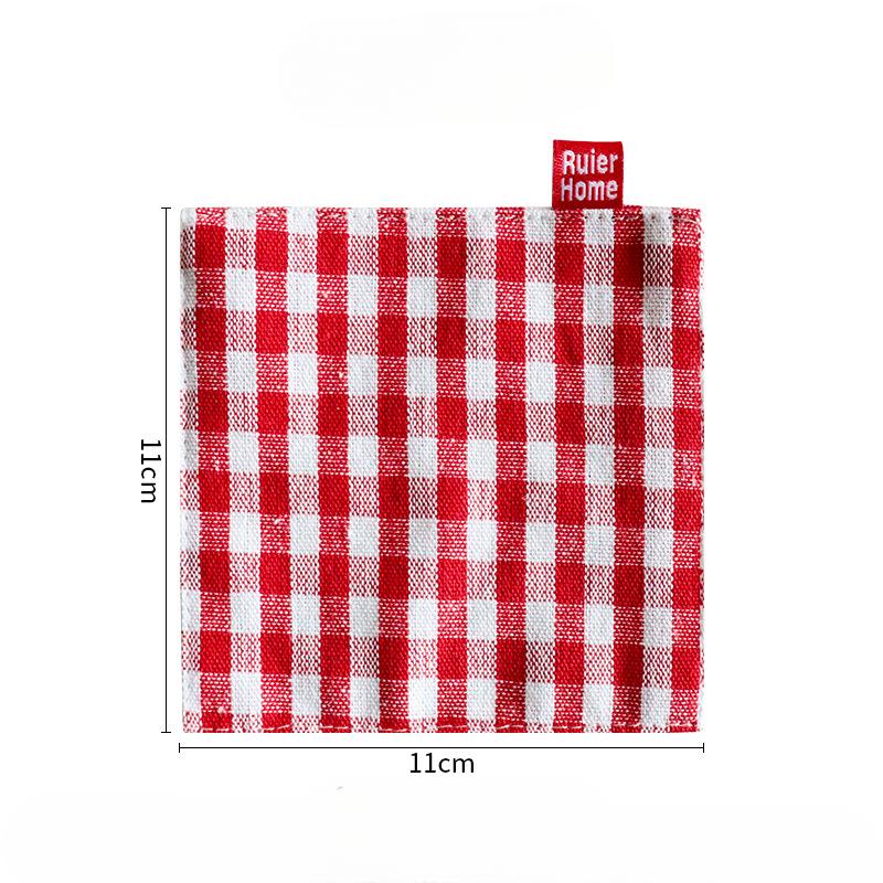 5pcs Fabric Coaster Tea Towels Double Cloth Placemat Cotton Linen Insulation Pad Napkins Dish Cloths Kitchen Accessories