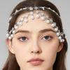 European & American Bridal Headdress, Indian Pearl Tassel Hair Chain, Exotic Hair Accessories
