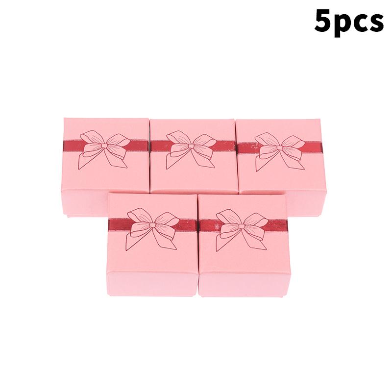 5Pcs Bow Jewelry Box Ring Earrings Bracelets Necklace Organizer Paper Jewelry Gift Packaging Box Wedding Proposal Supplies