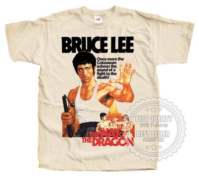 Bruce Lee Way of the Dragon T-SHIRT Maglietta V3 Naturale Vintage tutte le taglie S - 5XL