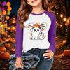 Kids' Halloween Printed Long Sleeve Neck T-Shirt for Casual Wear