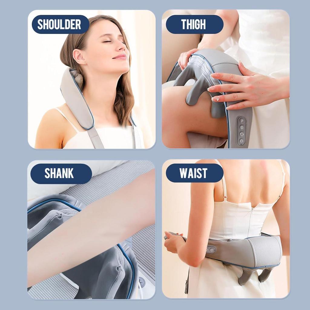 Rechargeable Neck & Shoulder Trapezius Massager with Heat Therapy