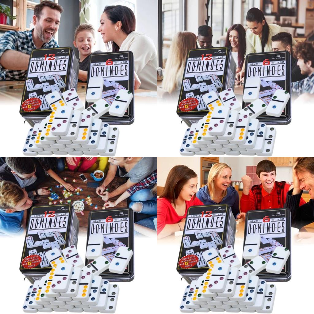 Colorful Dominoes Set With Dual Six And Dual Twelve Designs For Fun Family Game Nights