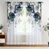 Set de 2 Draperii Elegante cu Imprimeu Floral Alb-Negru - Design Modern Minimalist cu Romboane, Draperii din Poliester
