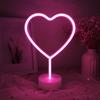 Heart Shaped Neon Desk Lamp USB or Battery Operated LED Neon Sign Decorative LED Neon Light  Women