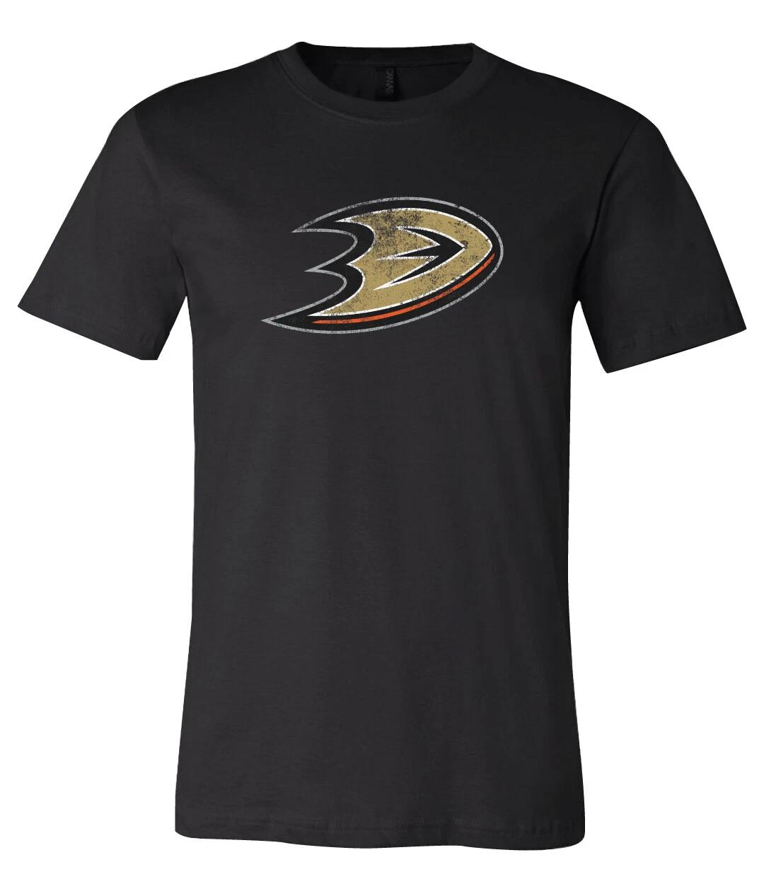 Футболка с потертым логотипом Anaheim Mighty Ducks S-6XL Отслеживание!! S