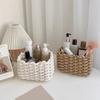Panier de rangement multifonctionnel pour outils de maquillage et de beauté, panier de rangement pour commode, taille compacte, corde de coton, petit organisateur tissé