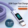 120W Crystal Shine Type-C Fast Charging Cable for Huawei, Vivo, Oppo, Honor with Digital Display