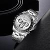 Men'S Watch, Multifunctional Waterproof Chronograph Business Steel Watch Versatile Sports Watch 8104