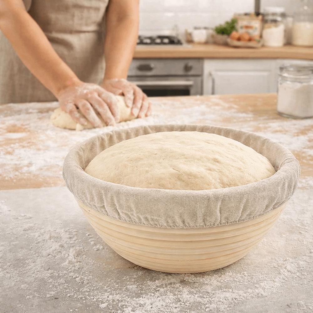 6 Pieces Cotton Bread Basket Liner Breathable Reusable Baking Dough Cloth Round/Oval Bread Basket Cloth Cover Chef Restaurant