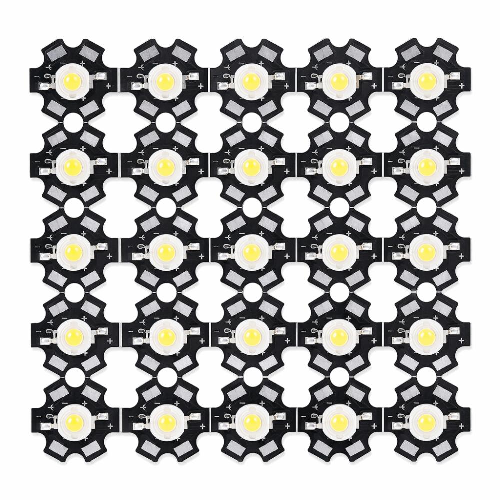 25PCS Aluminum Base LED Chip 3V LED Lamp Chip Durable LED Bead Bulb Lamp