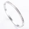 3.6mm Wide Open Bangle Stainless Steel Inlaid Zircon Bracelet Dainty Bracelets Trendy Jewelry Women Girl Gifts Waterproof