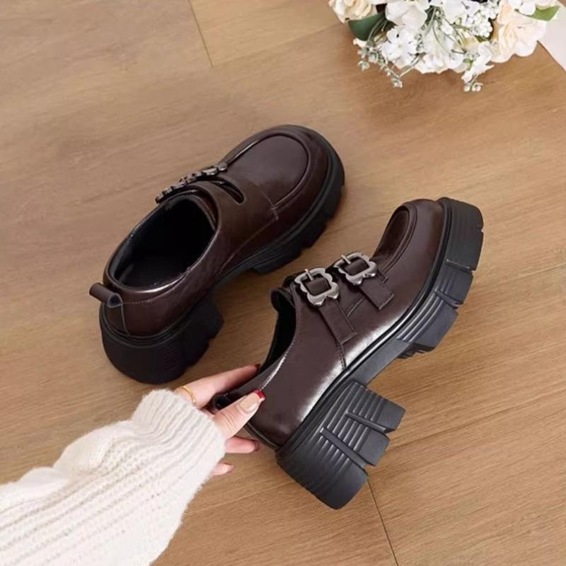 Fashion Women's Loafers Chunky Heels Shoes for Women Fashion Retro Mary Jane Shoes 2025 New Women High Heels Luxury Zapatillas De Mujer
