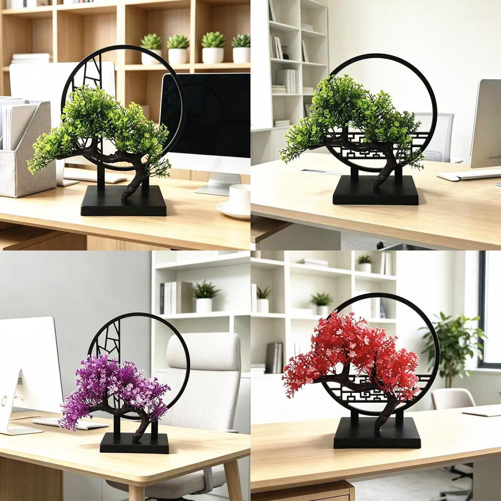 Artificial Bonsai Tree With Plastic Pot For Home Decor And Photography Props