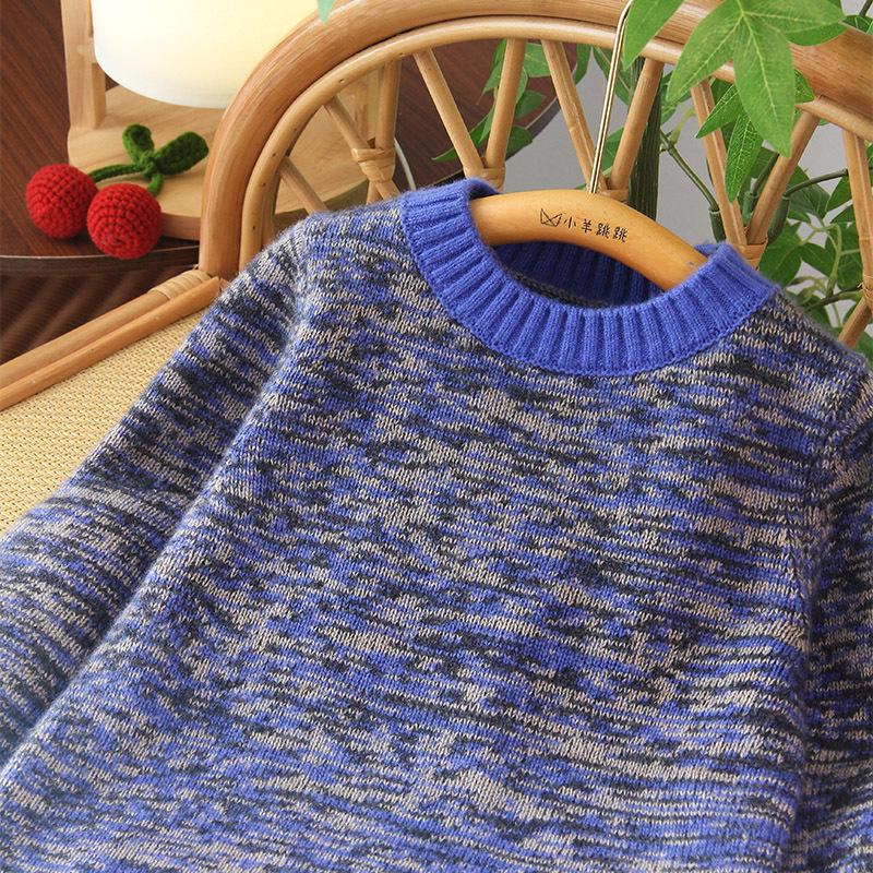 Suéter de Cachemira Little Sheep Jumping: Cálido, Grueso, Tejido Casual para Niños y Niñas