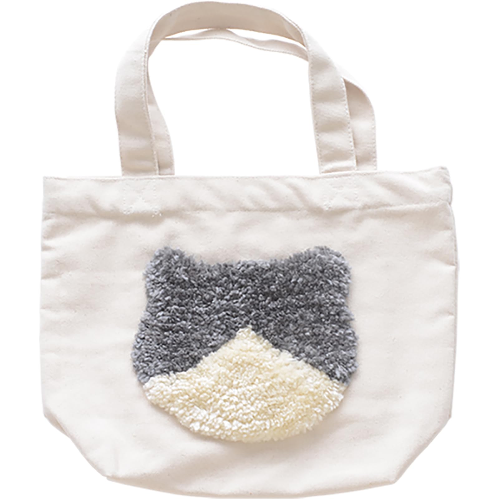 

AND PACKABLE Fluffy Mini Tote Bag, Eco Bag, Lunch Bag, Bento Box Bag, Approx. 20 x 30 x 10cm, Tufted Cat Design, Cat Accessories, Hachiware (Cat,