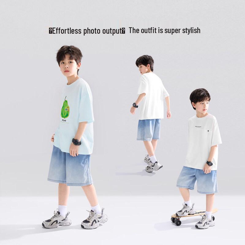 Jungen Washed Gradient Kühl-Gefühl Denim Shorts