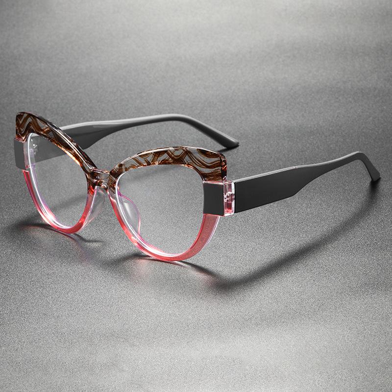 

Personalized and Trendy Patterned Cat-eye Anti-blue Light Glasses for Women and Men Luxury Designer Lenses Fashion Wear Take красный